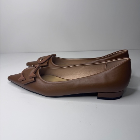C.Paravano Women's Brown Leather Pointed Toe Flats Comfortable Slip-On Shoes 41 - Picture 4 of 6